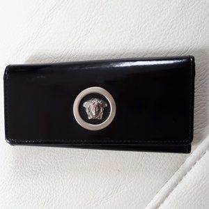 VERSACE Black Patent Key Chain